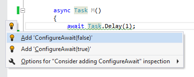 ConfigureAwait Checker for ReSharper